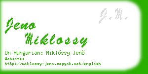 jeno miklossy business card