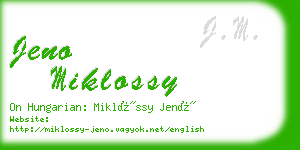 jeno miklossy business card